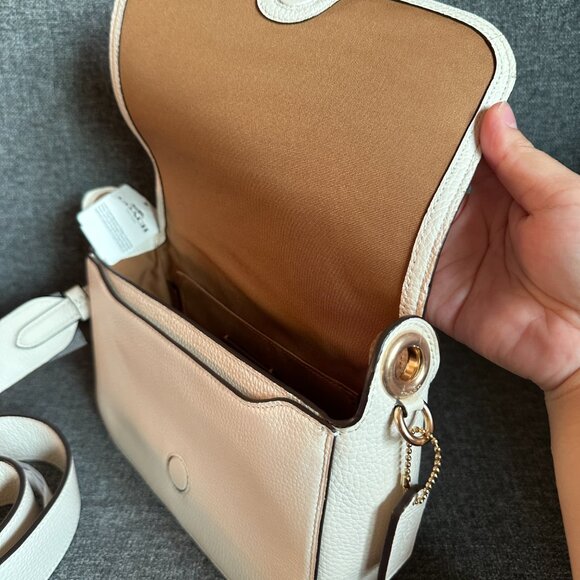 NWT! RARE! COACH Small Jes Messenger With Signature Canvas Strap In Chalk F76698 - Picture 8 of 11